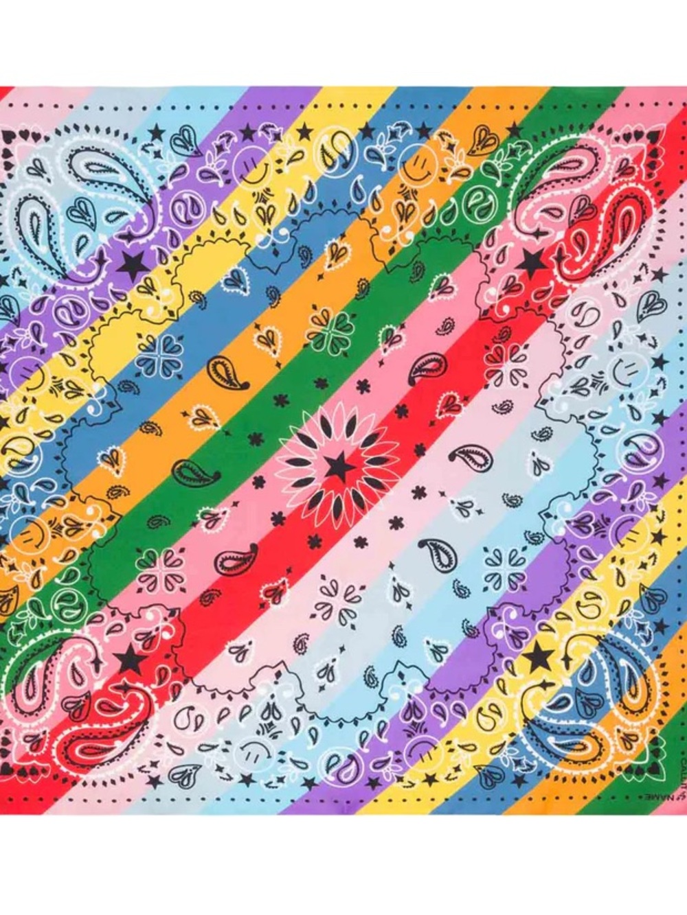 Multicolor Paisley Bandana Scarf - Rainbow Striped Wrap